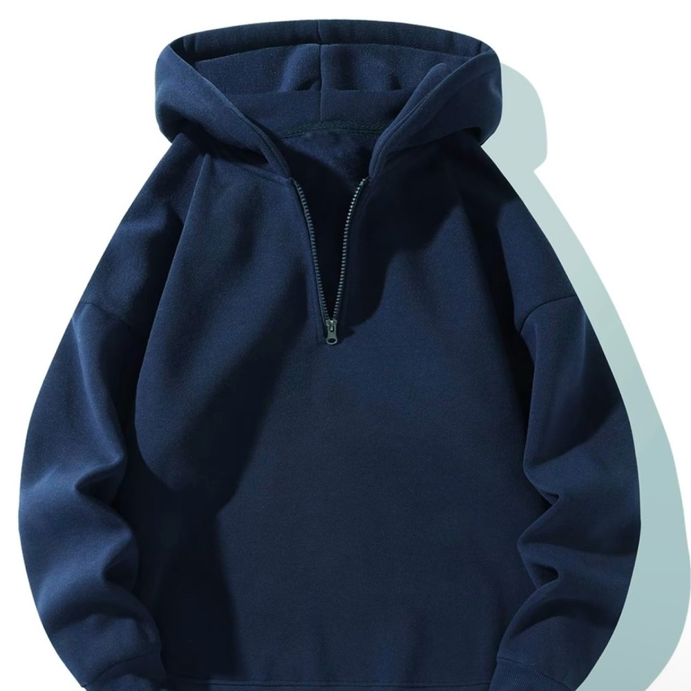 Cozy Navy Half-Zip Hoodie